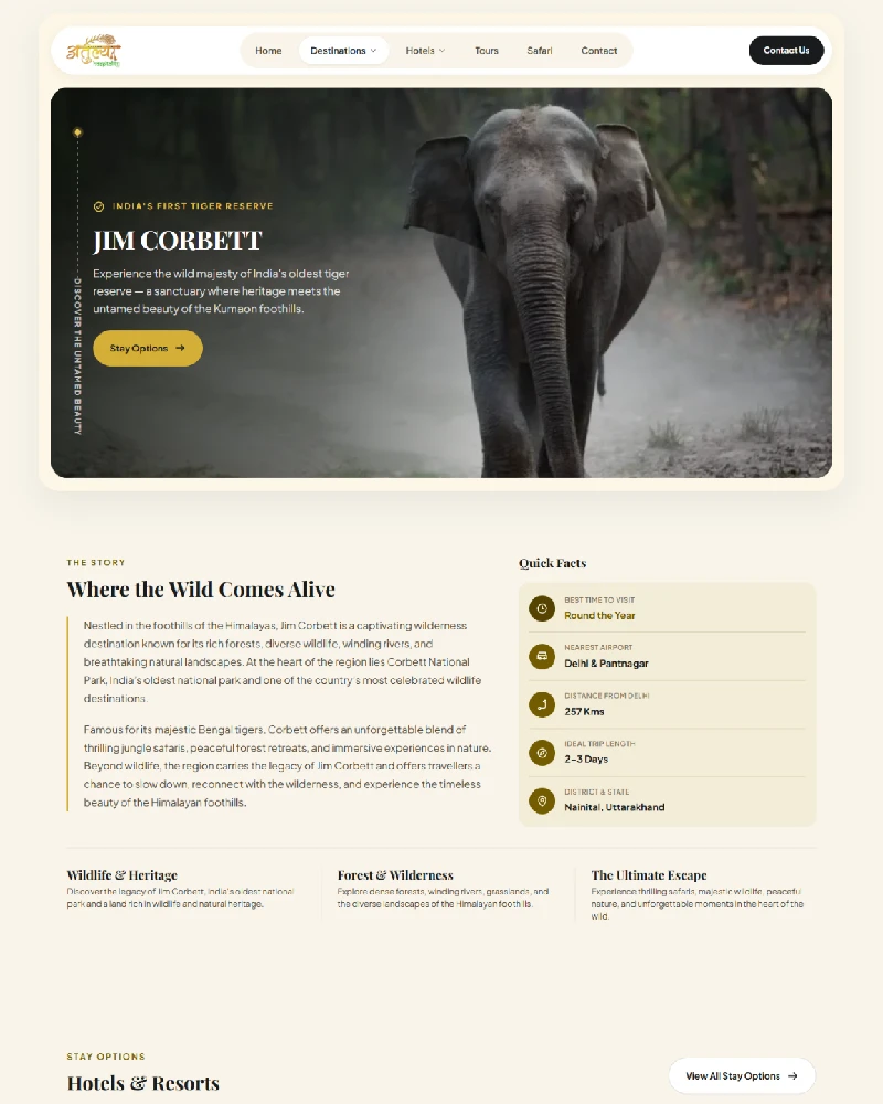 Destination Page